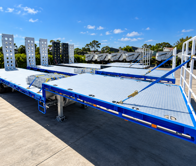 Viking 45ft tri-axle drop deck trailer for heavy machinery and transport in Australia